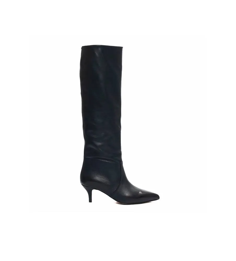 Ni-Na* Stivale In Pelle Nero Made in Italy 2460
