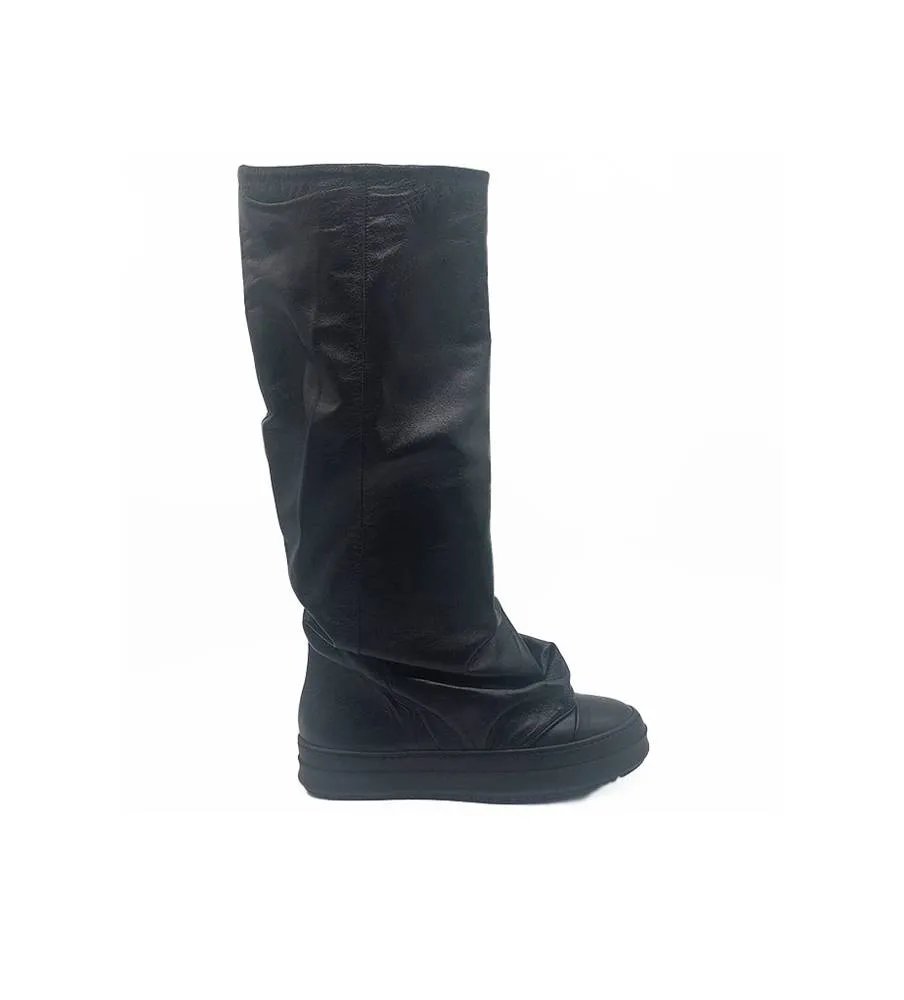Ni-Na* Stivale In Pelle Nero Tore Paola Made In Italy