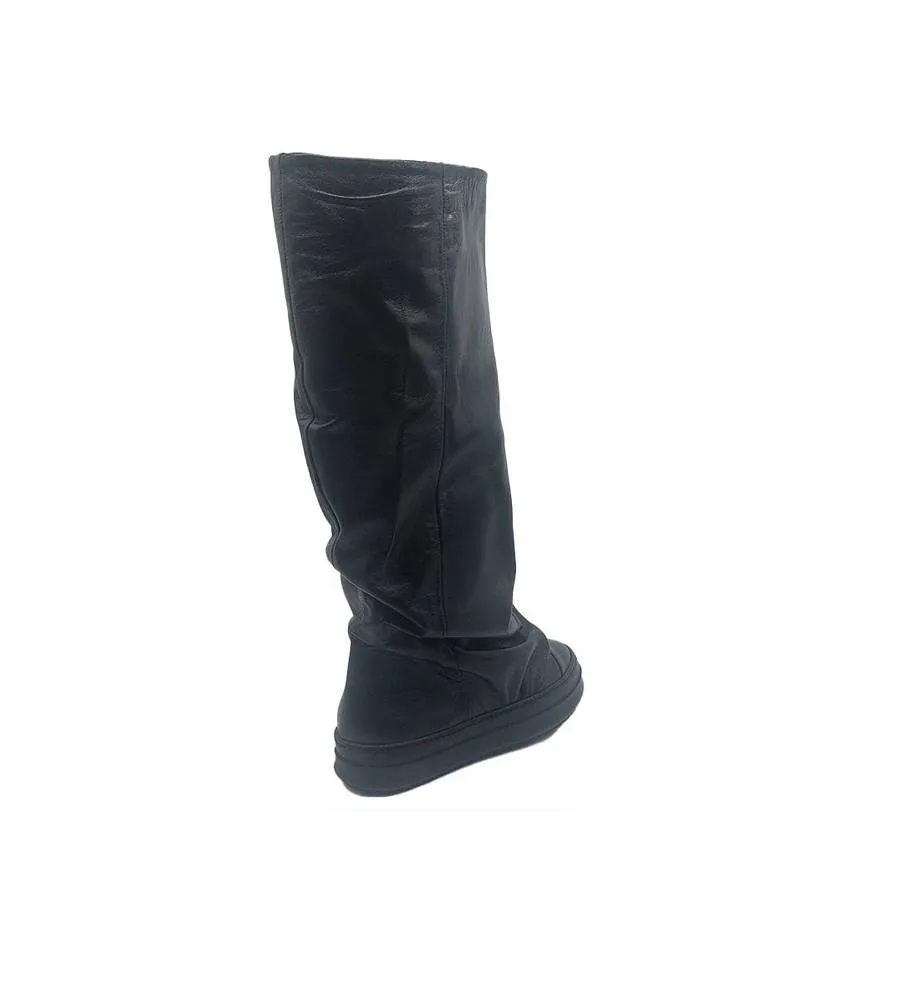 Ni-Na* Stivale In Pelle Nero Tore Paola Made In Italy