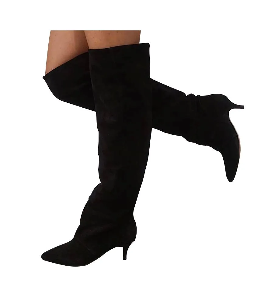 Ni-Na Stivale In Pelle Sc. Nero Made in Italy Los Angeles21