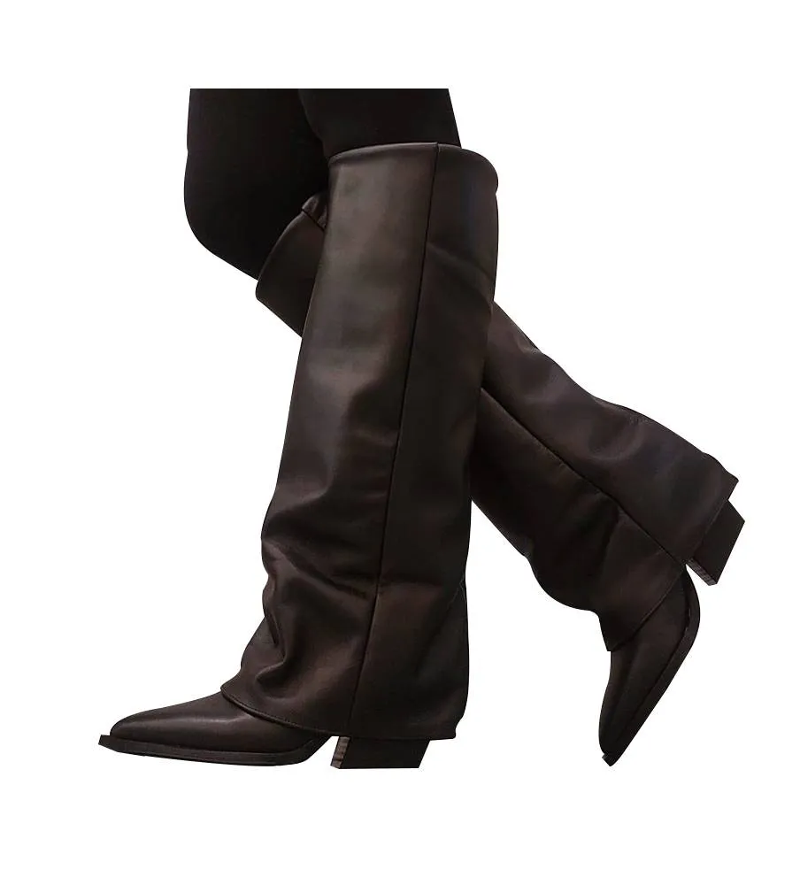 Ni-Na* Stivale Texano In Pelle Nero Irene Kent Made in Italy