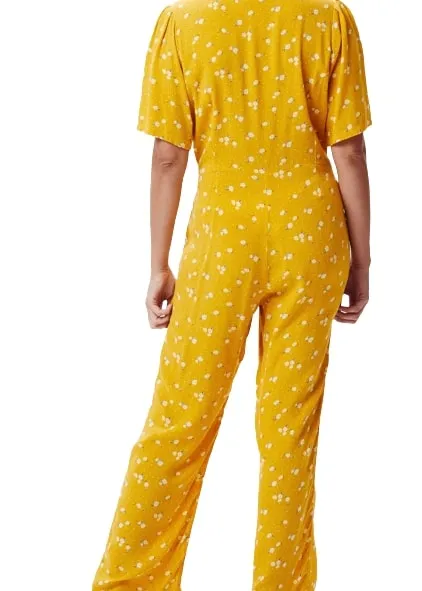 Obey Tuta da donna Clover Romper manica corta gialla