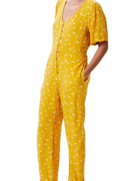 Obey Tuta da donna Clover Romper manica corta gialla