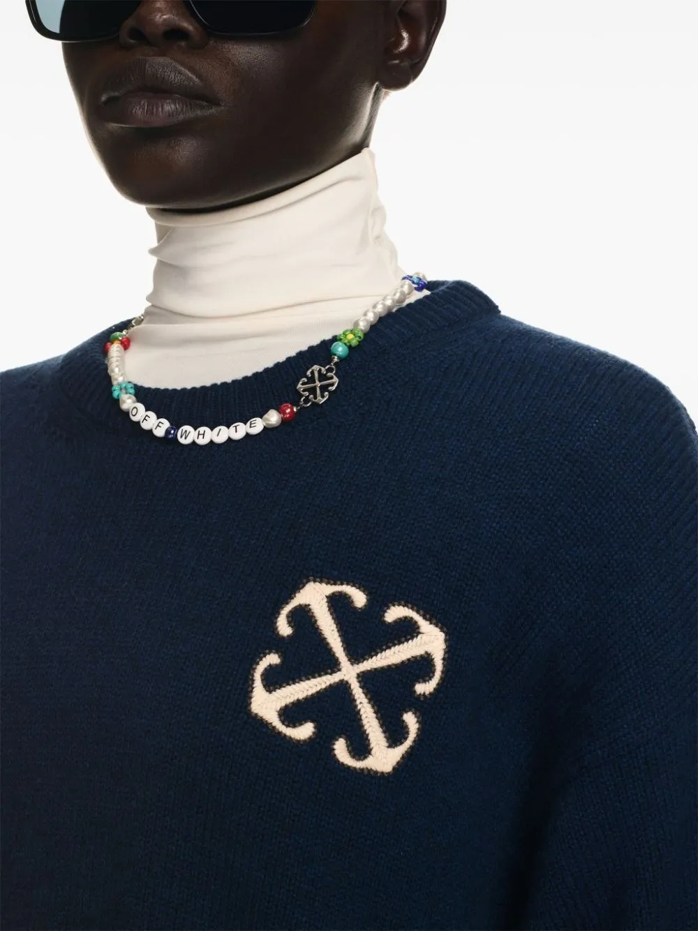   Off-white  Maglione in cashmere e lana  