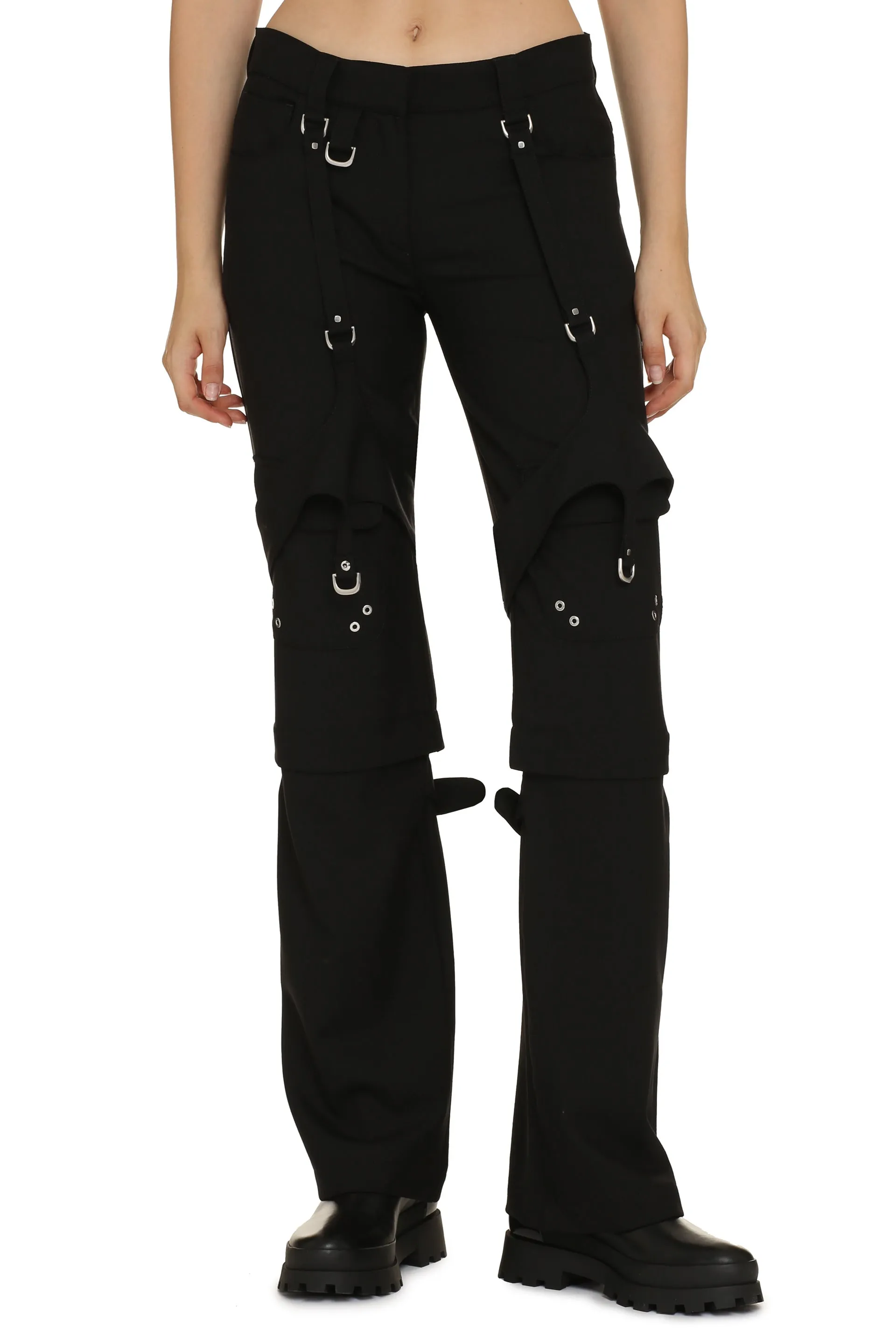 Off-White Pantaloni cargo in misto lana