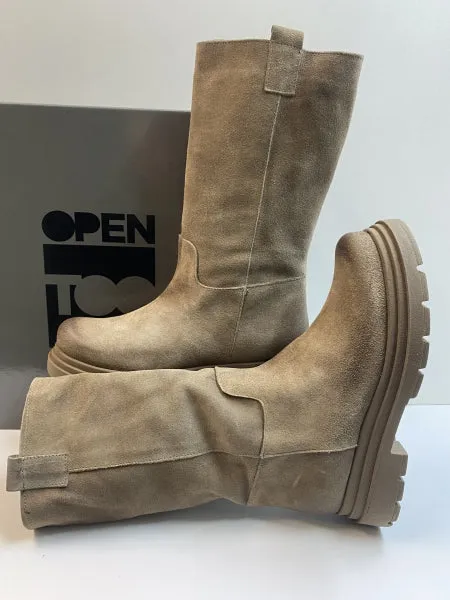 OPEN TOO NICOL 25 STIVALE DONNA IN PELLE SCAMOSCIATA TAUPE