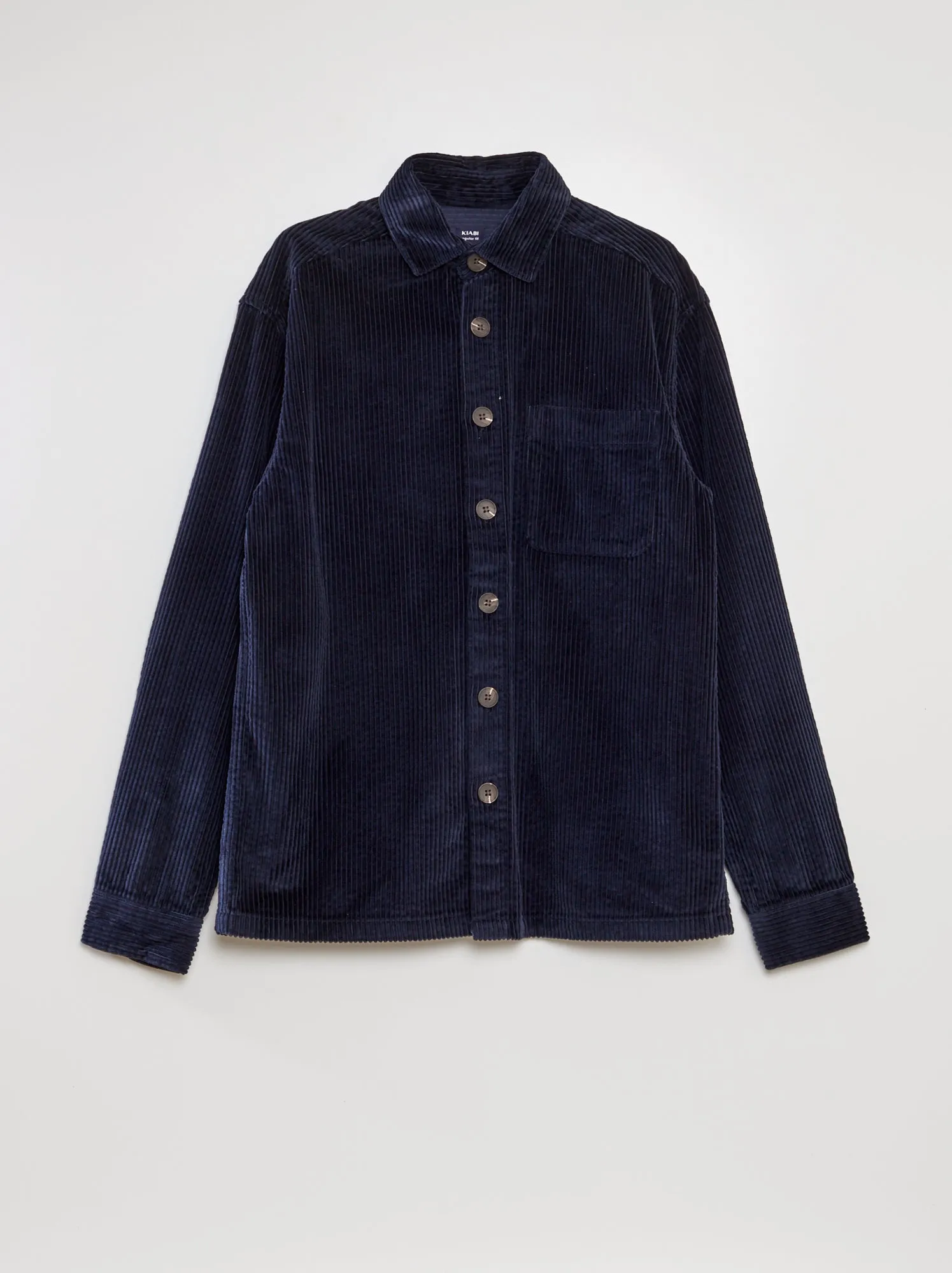 Overshirt dritta in velluto - BLU