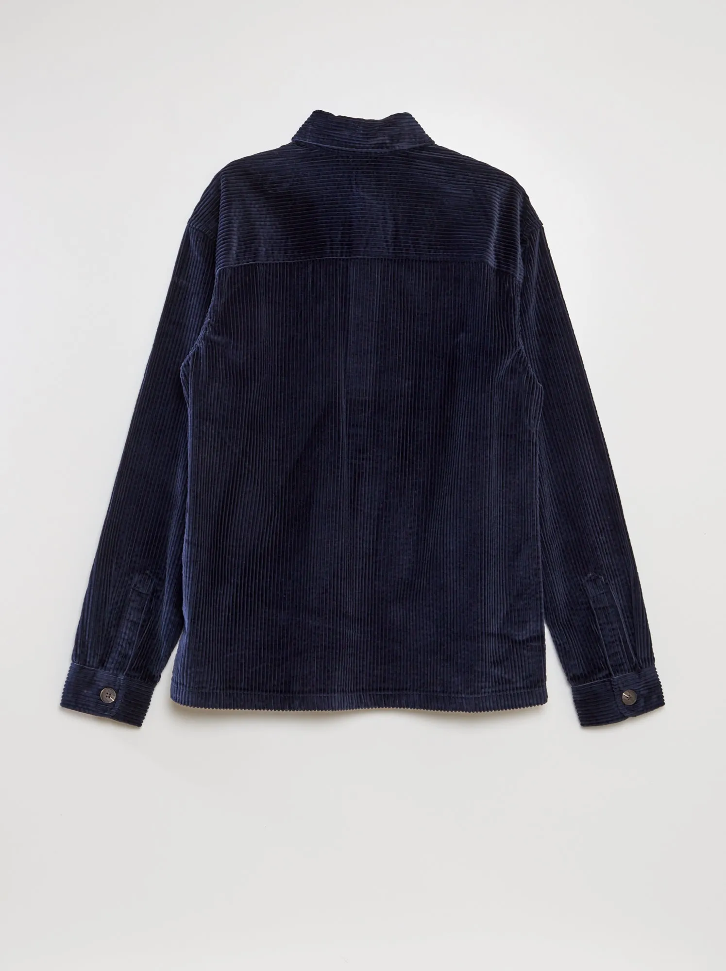 Overshirt dritta in velluto - BLU