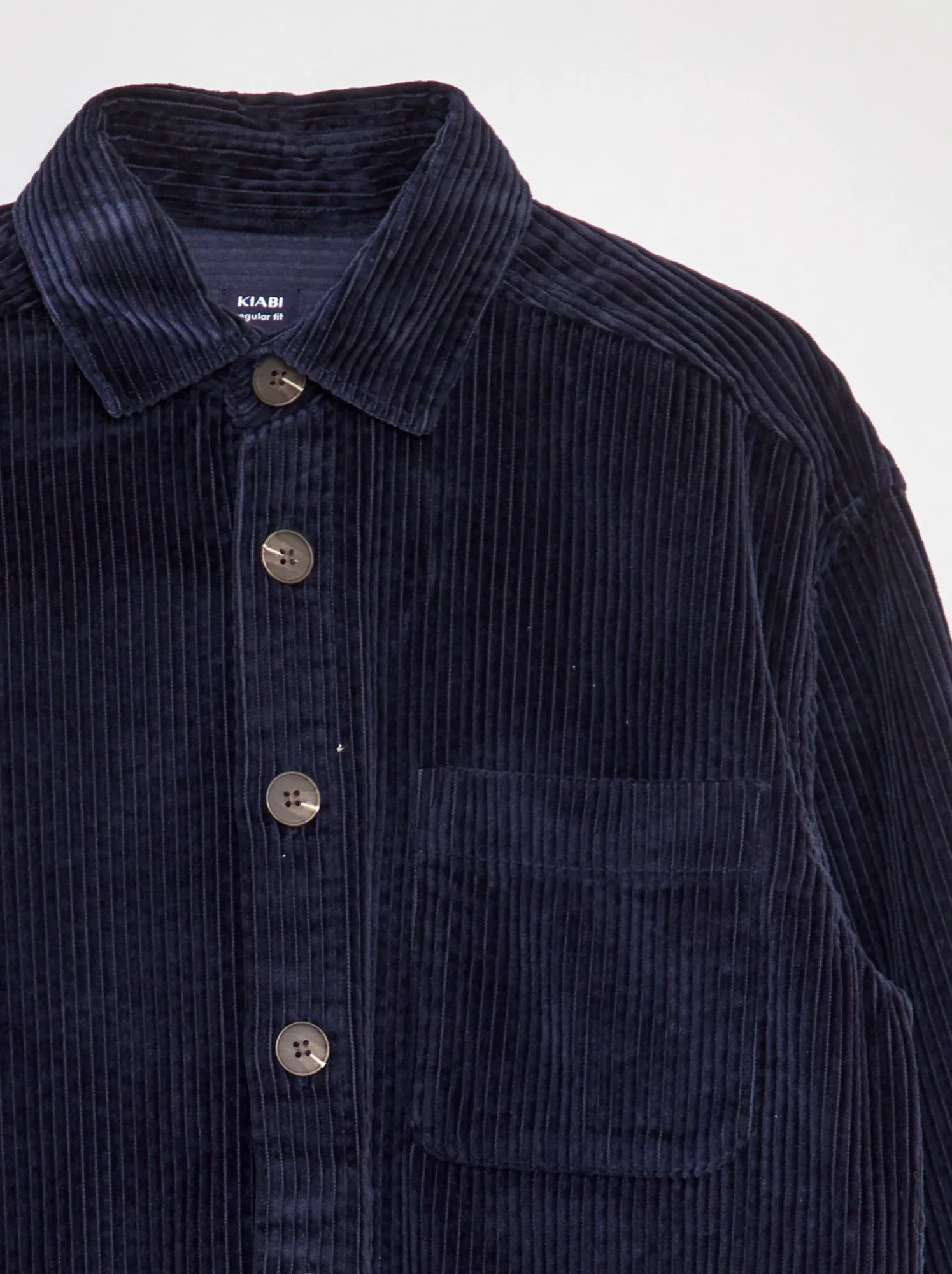Overshirt dritta in velluto - BLU