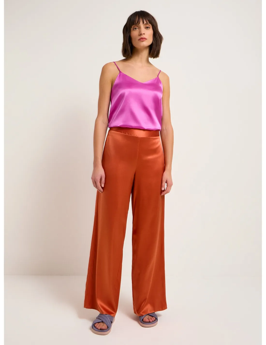 PANTALONE AMPIO IN SETA SATIN