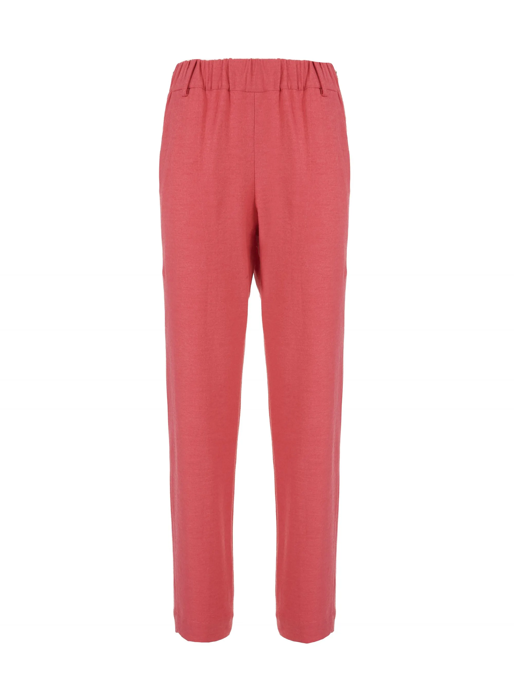 PANTALONE CORALLO IN LANA VERGINE