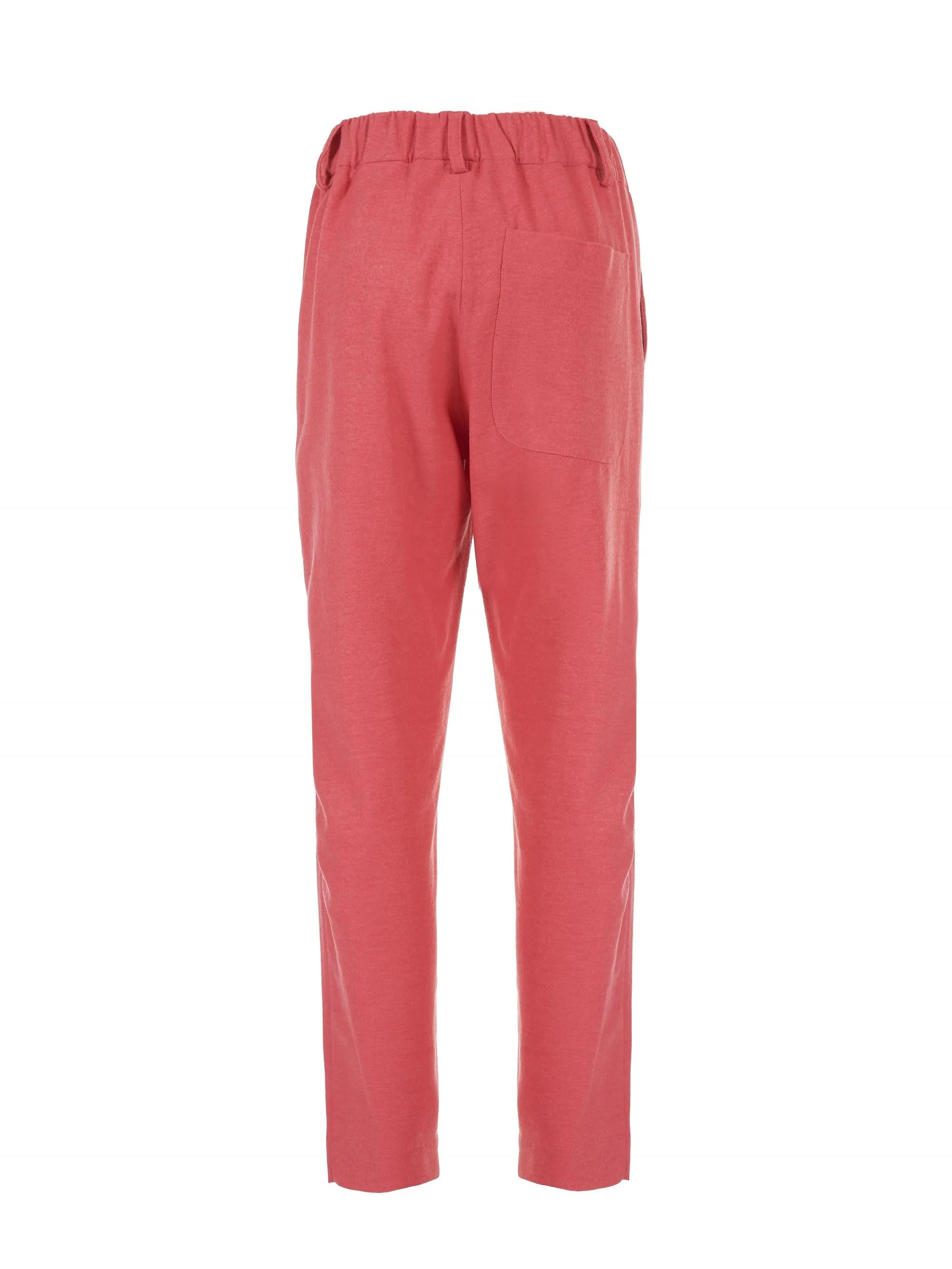PANTALONE CORALLO IN LANA VERGINE