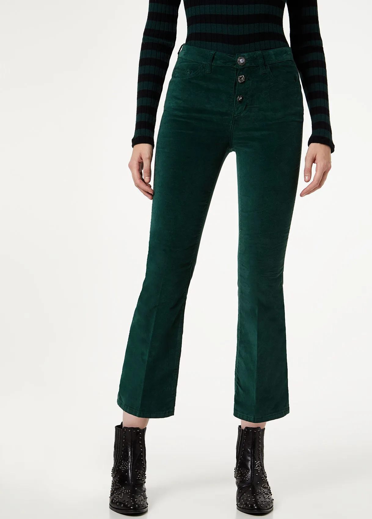 Pantalone cropped in velluto