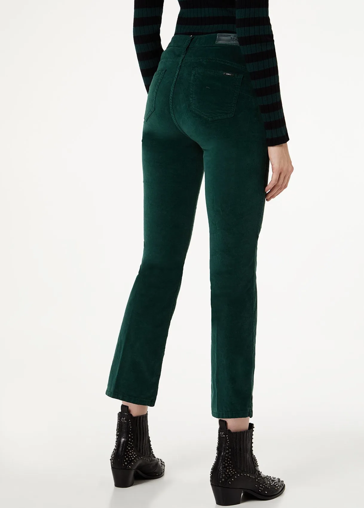 Pantalone cropped in velluto