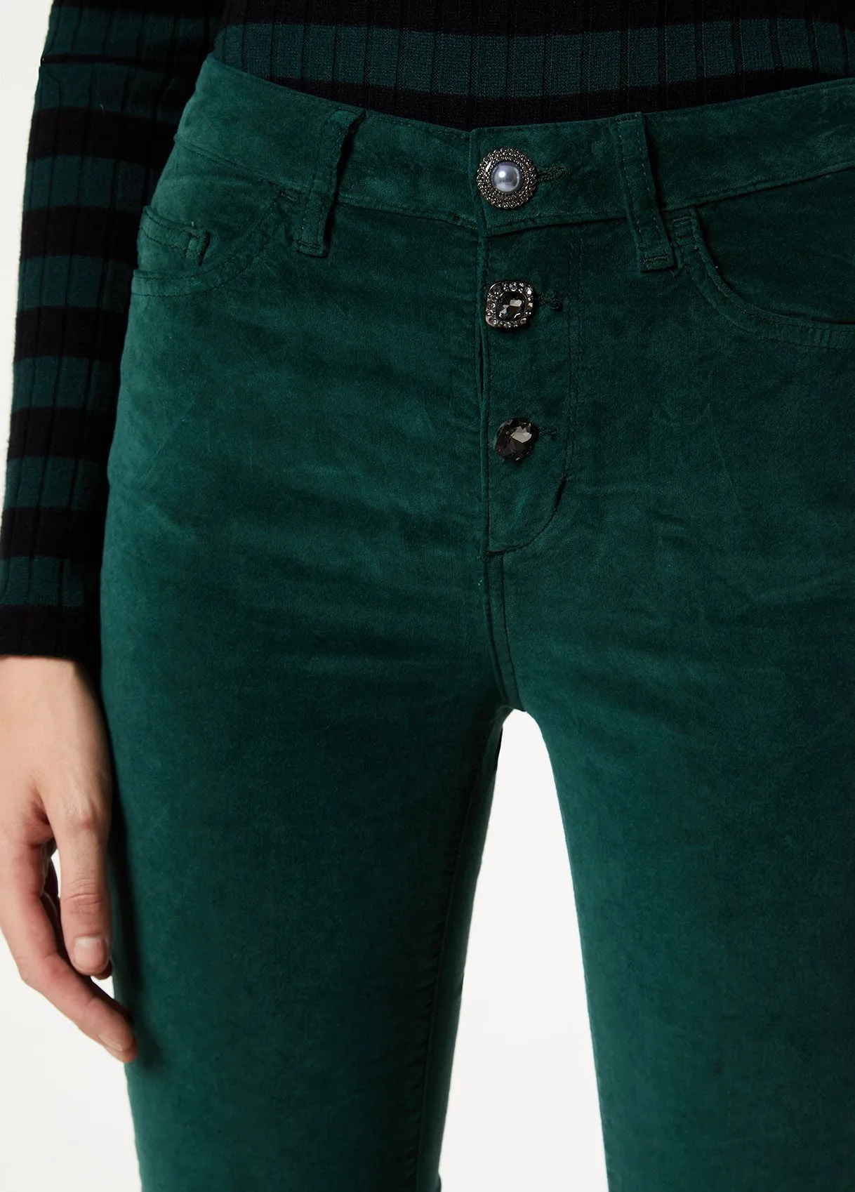 Pantalone cropped in velluto