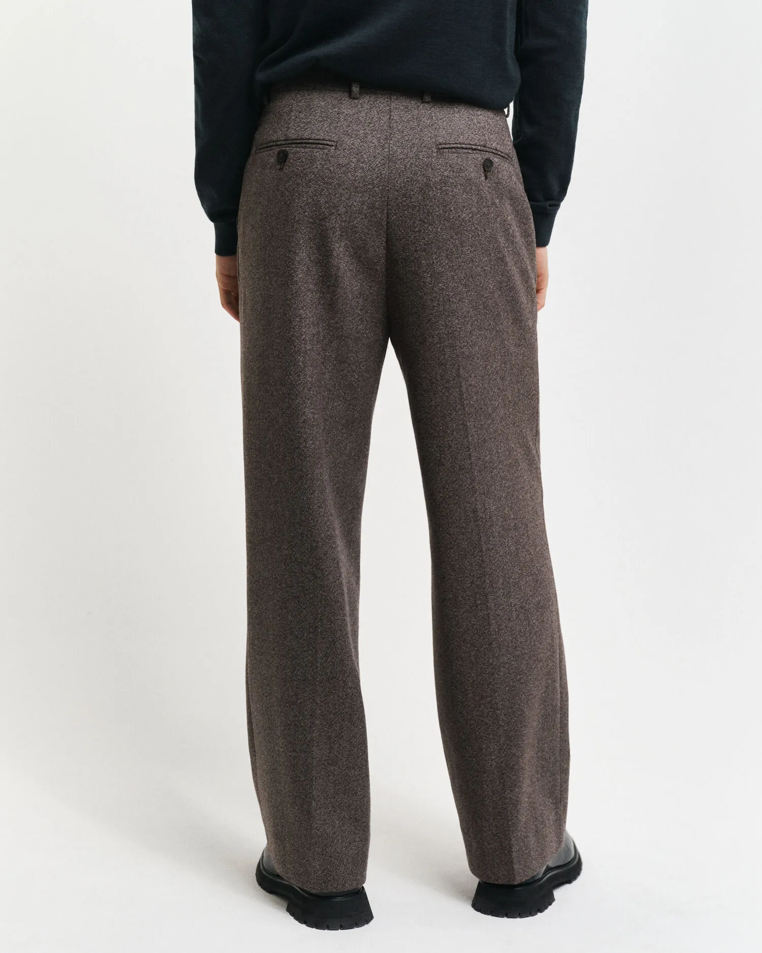 Pantaloni da abito in lana Mouliné relaxed fit    
