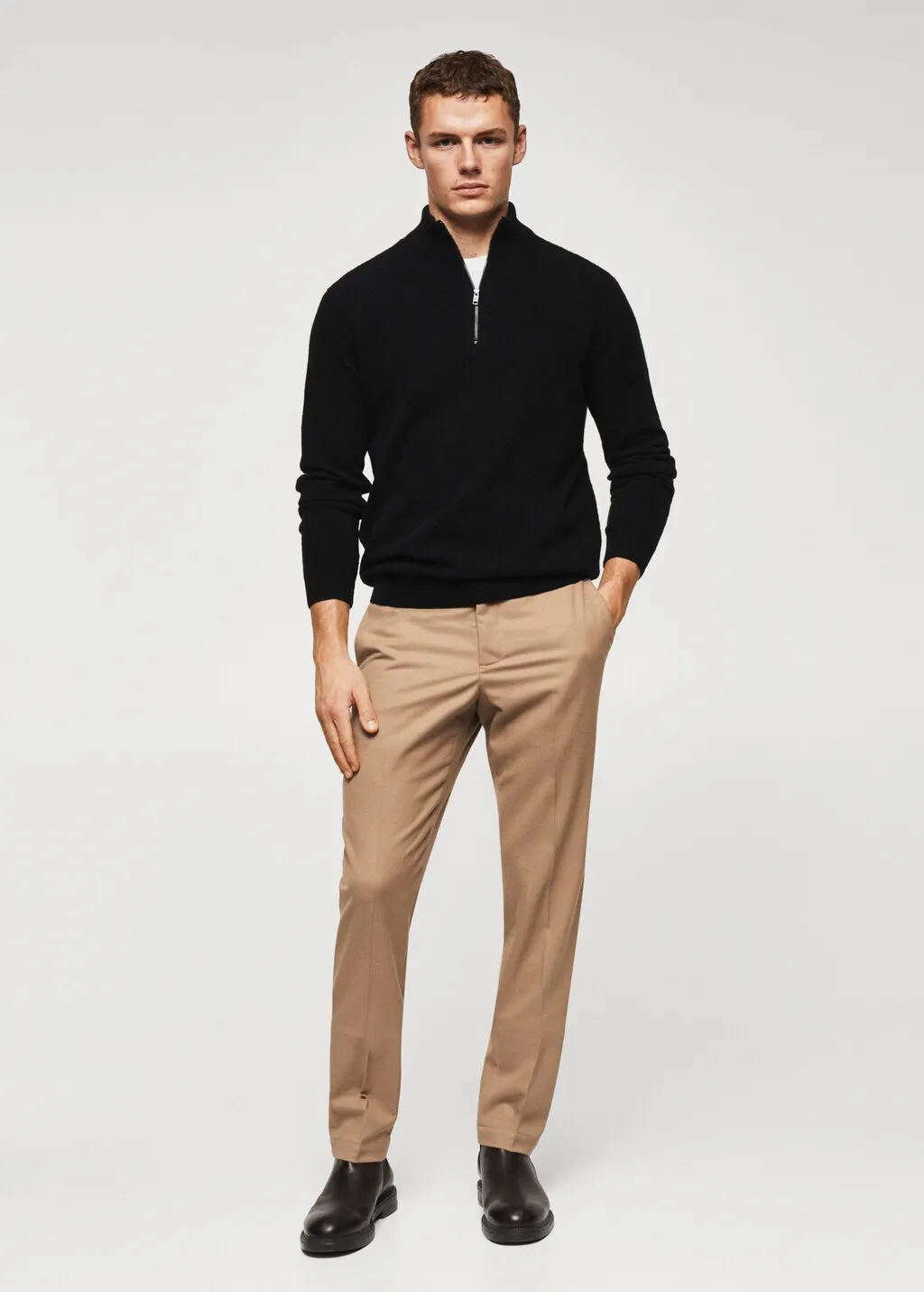 Pantaloni slim fit lana
