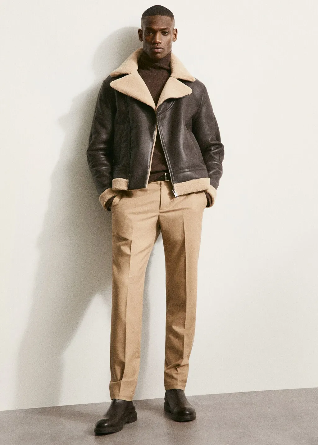 Pantaloni slim fit lana