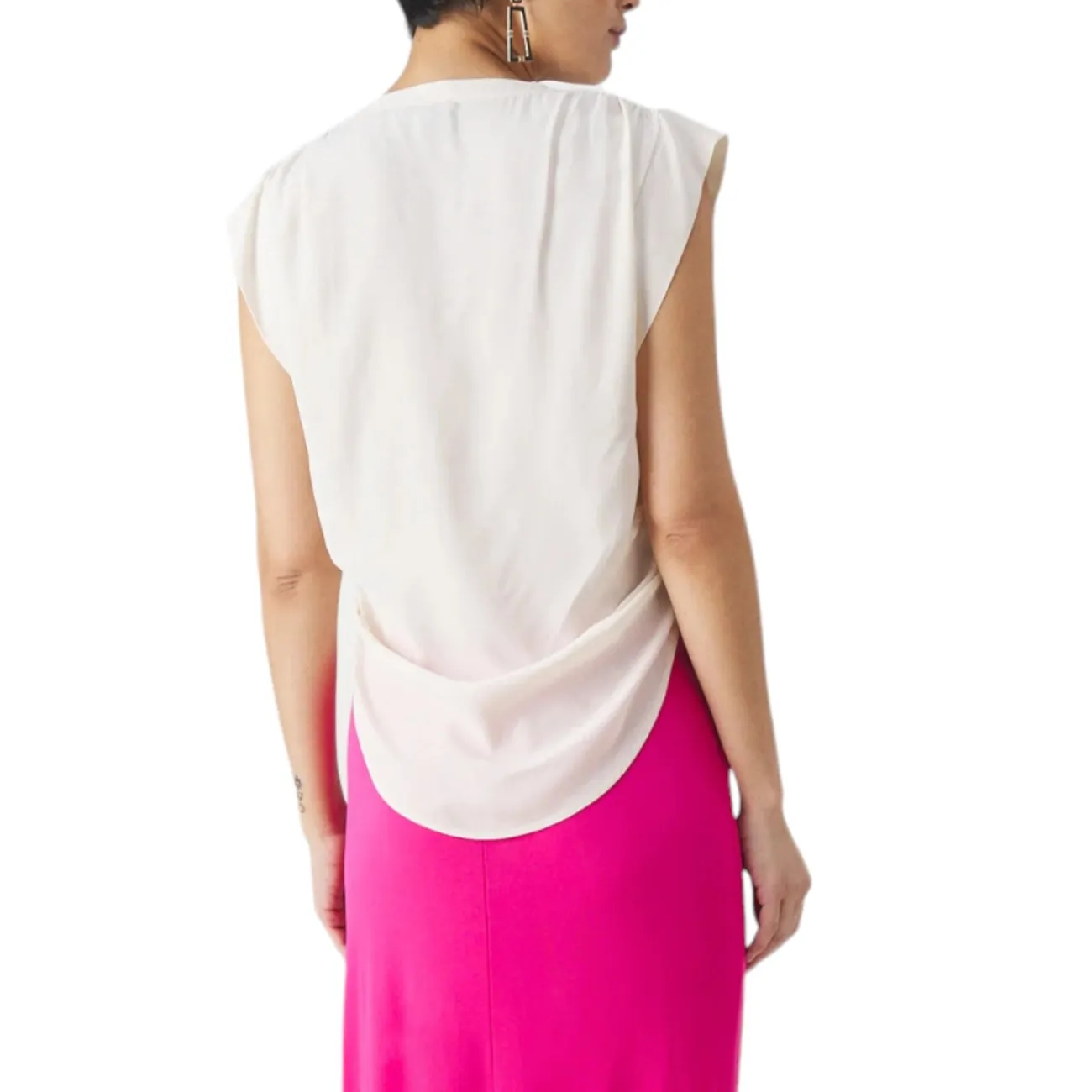 Pinko blusa beige in seta