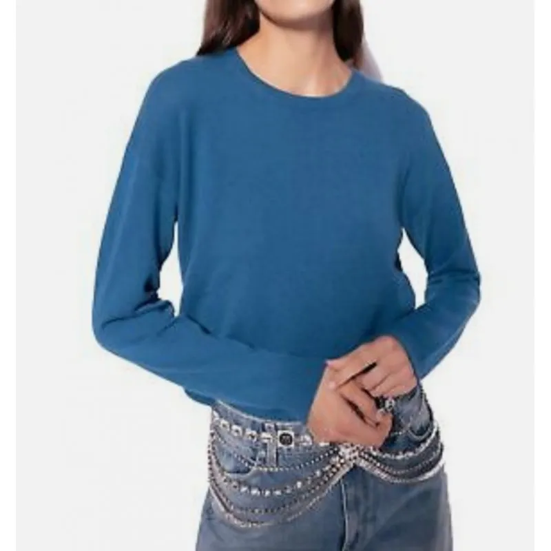PINKO pullover FRIBEE 4 in puro cashmere BLUE