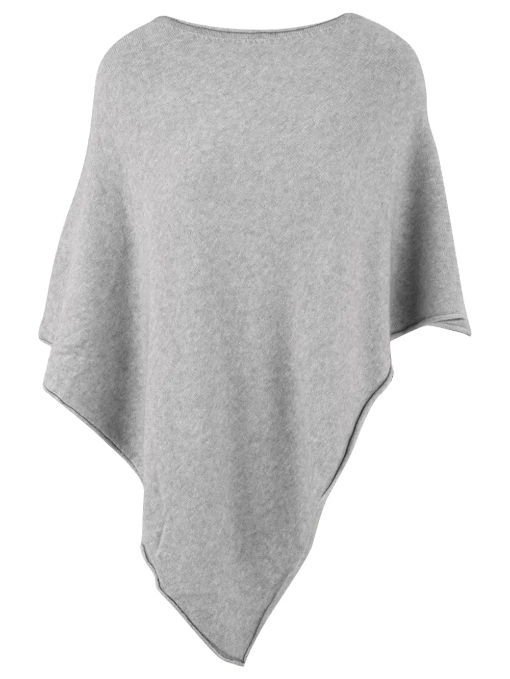 Poncho Donna grigio scollo tondo