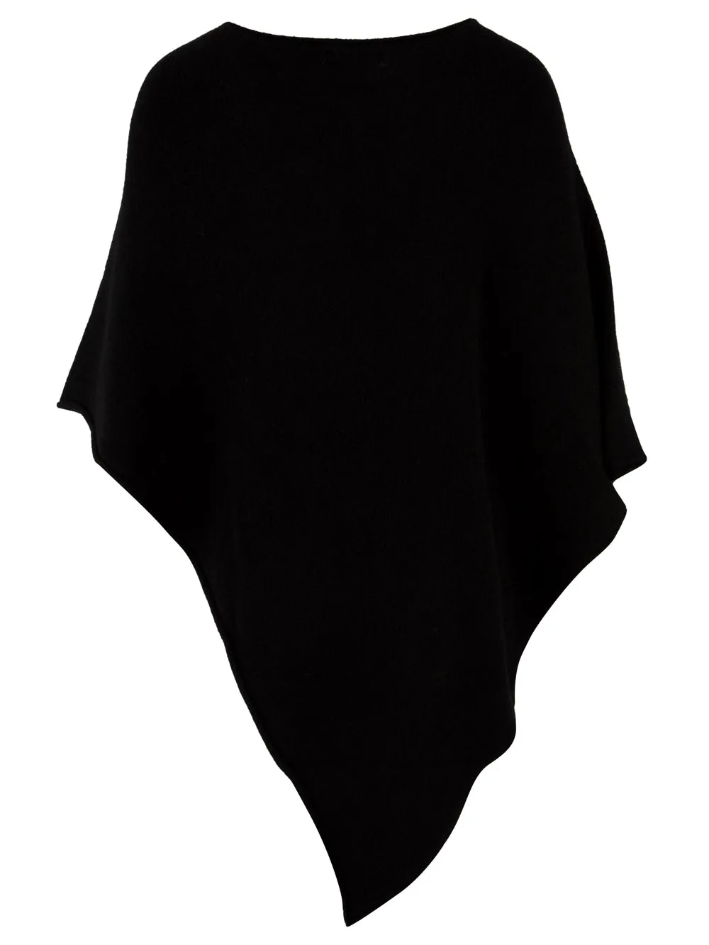 Poncho Donna nero scollo tondo