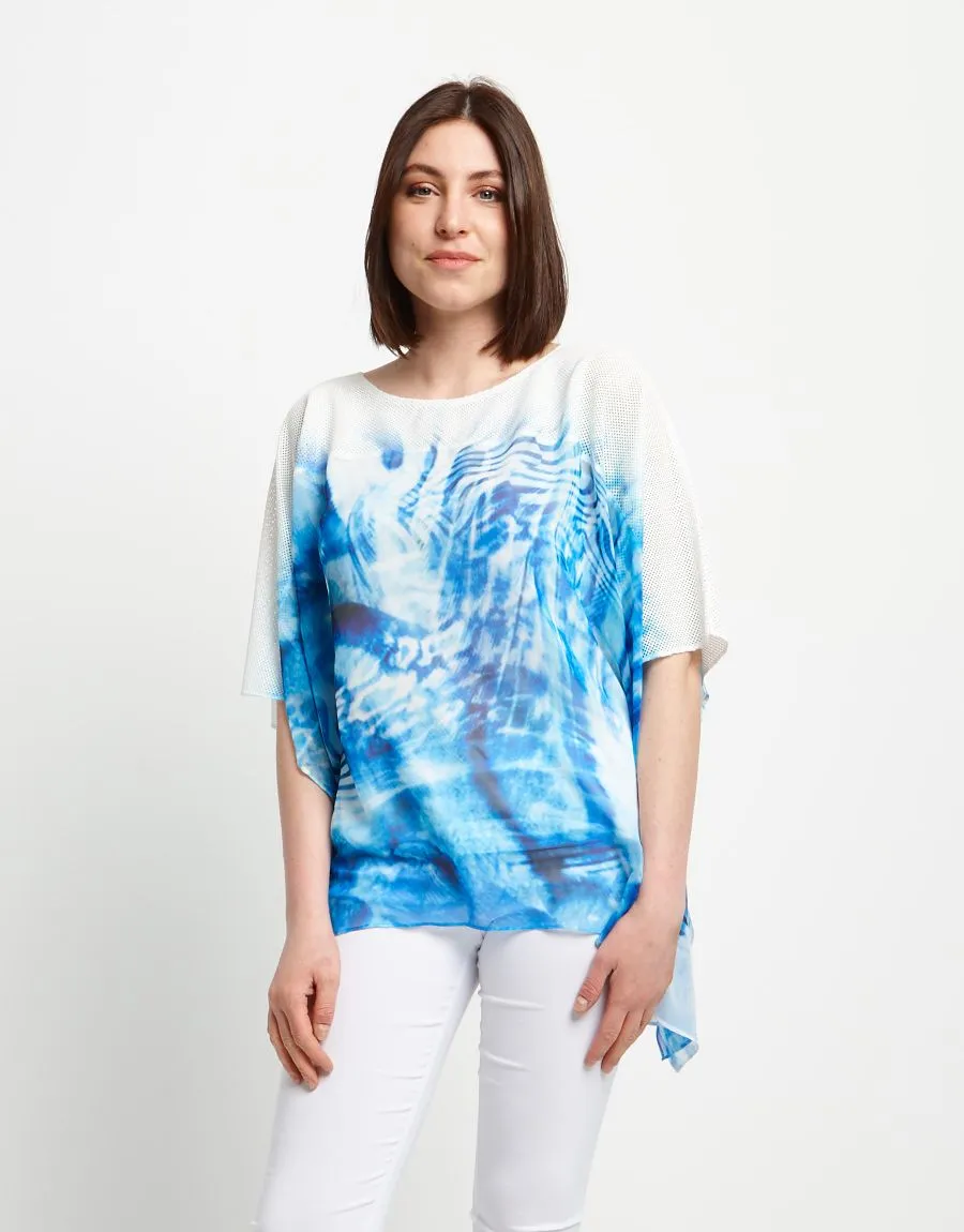 Poncho in georgette fantasia
