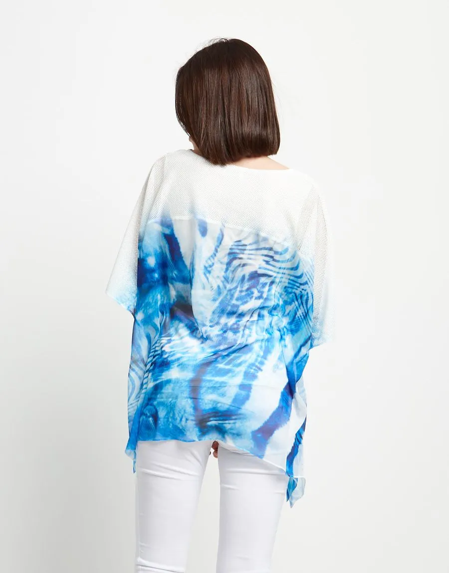 Poncho in georgette fantasia