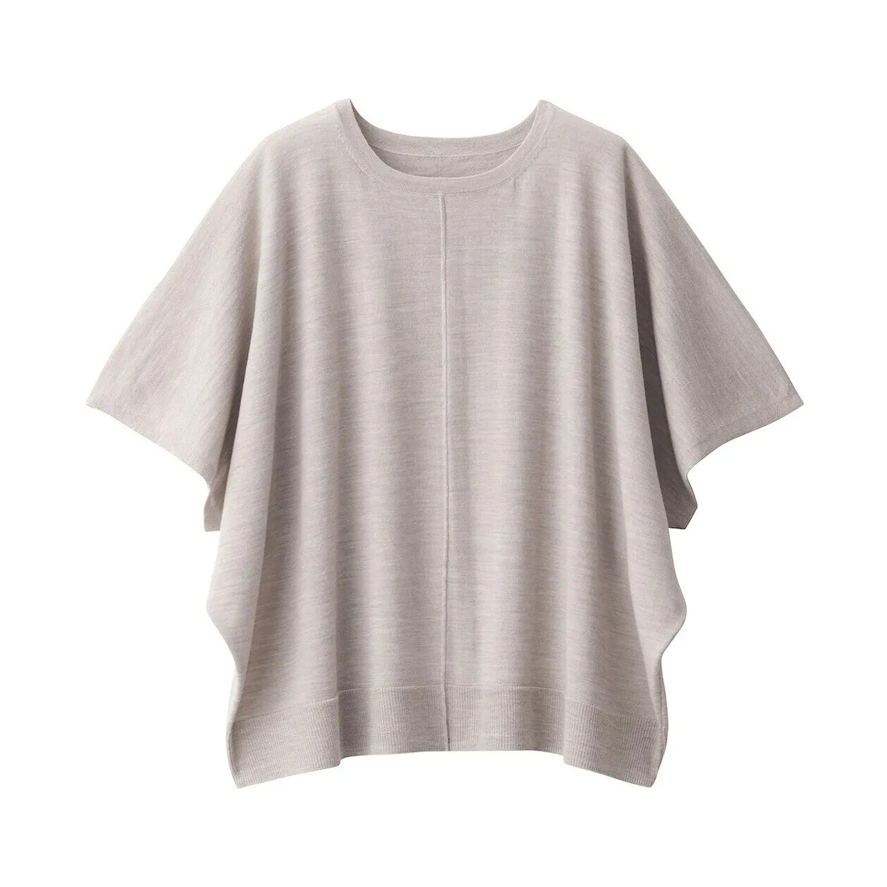 Poncho in lana a maglia fine per donna