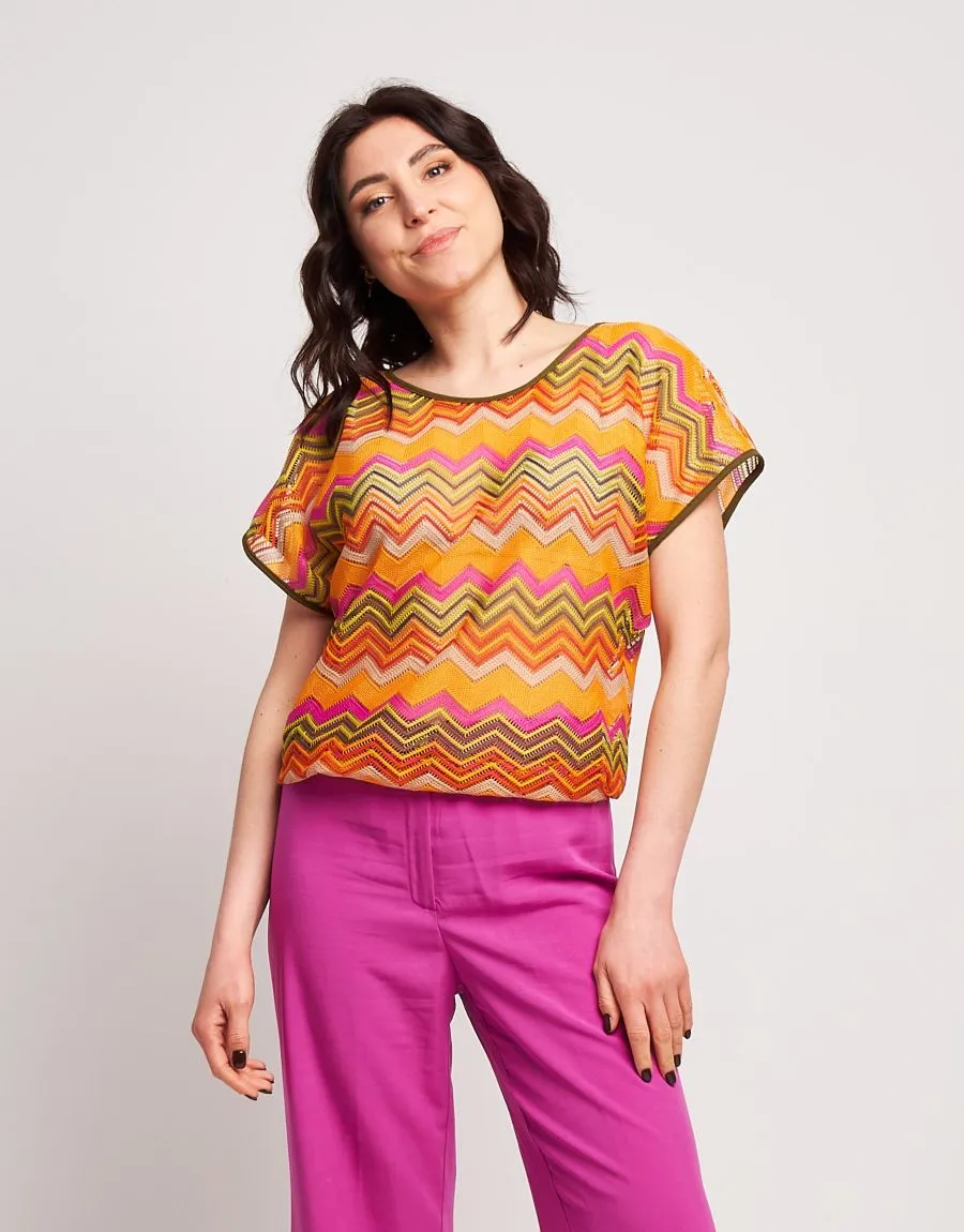 Poncho in rete multicolor