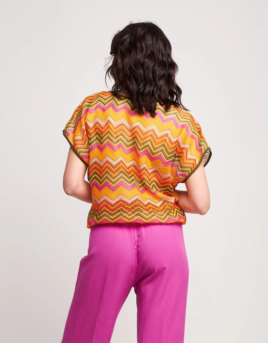 Poncho in rete multicolor