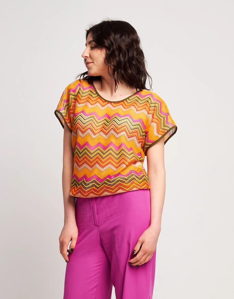 Poncho in rete multicolor