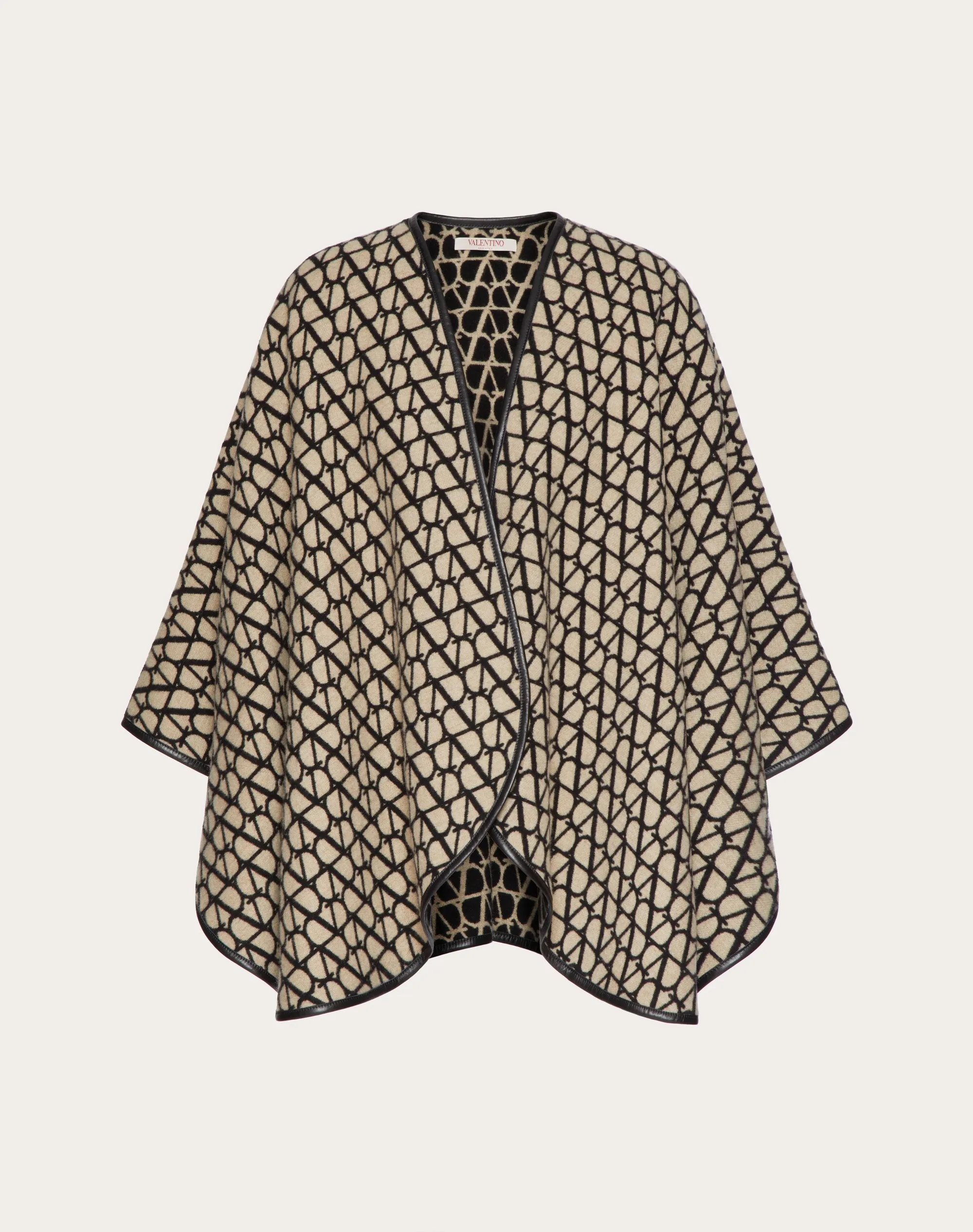PONCHO TOILE ICONOGRAPHE  IN LANA, CASHMERE E PELLE