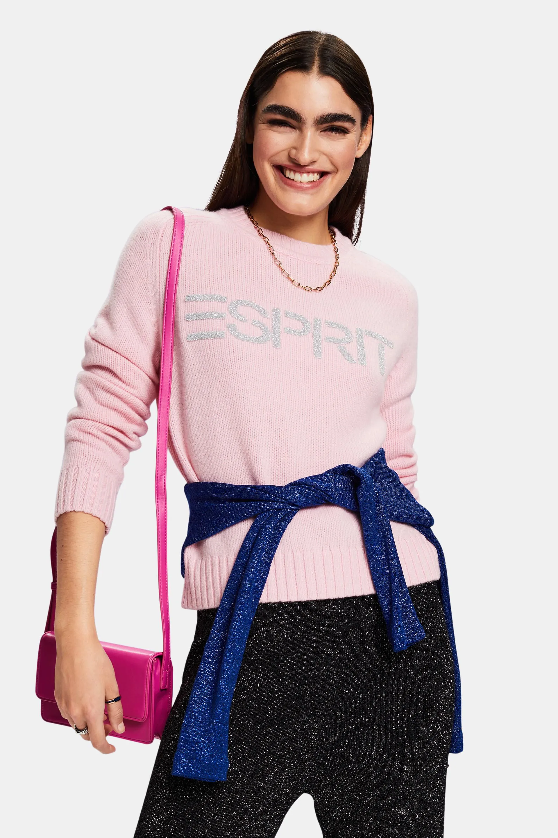 Pullover con logo in lana e cashmere, maglia larga