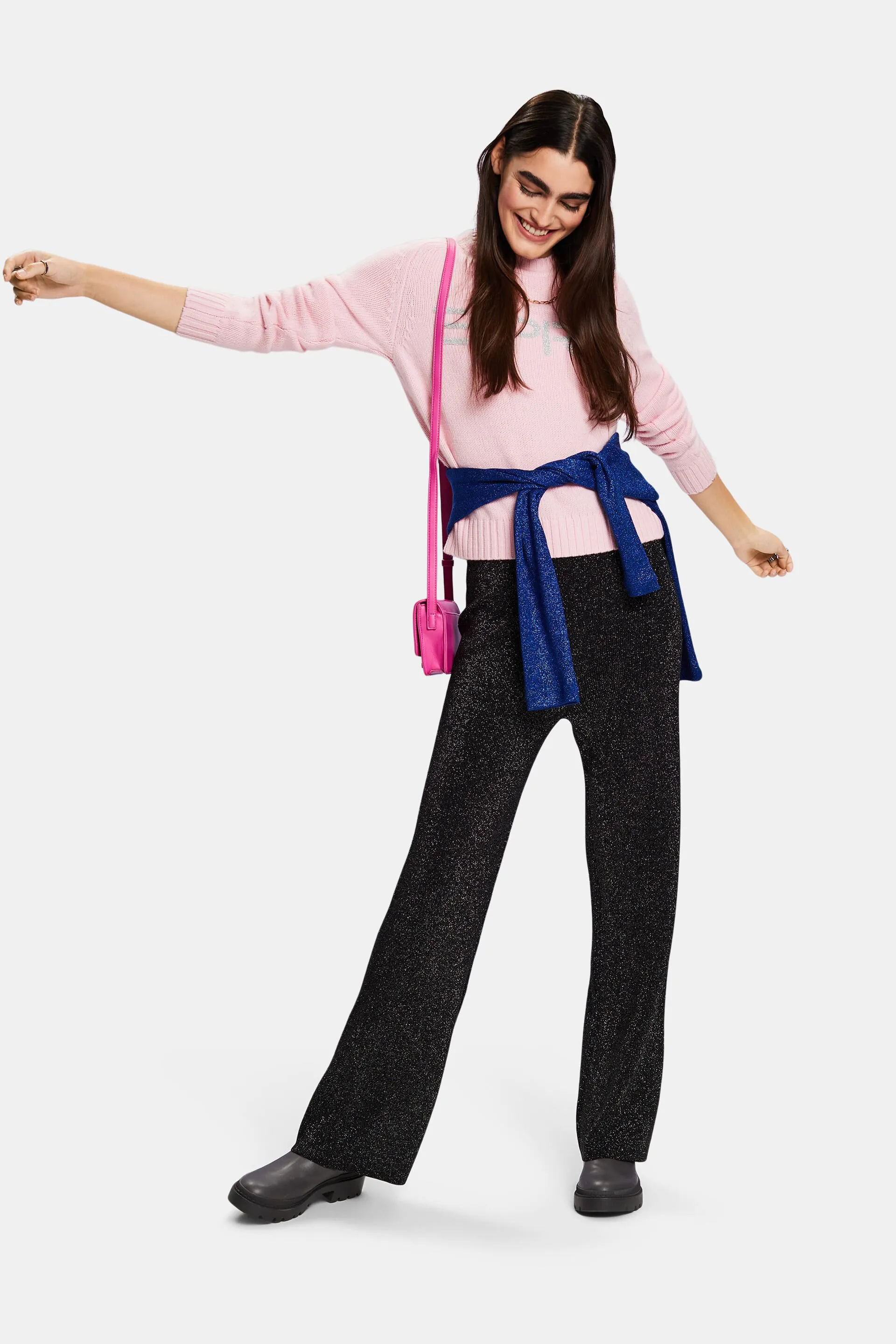 Pullover con logo in lana e cashmere, maglia larga
