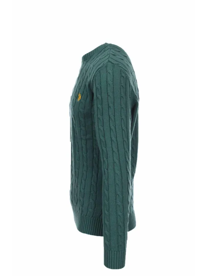 Pullover girocollo trecce