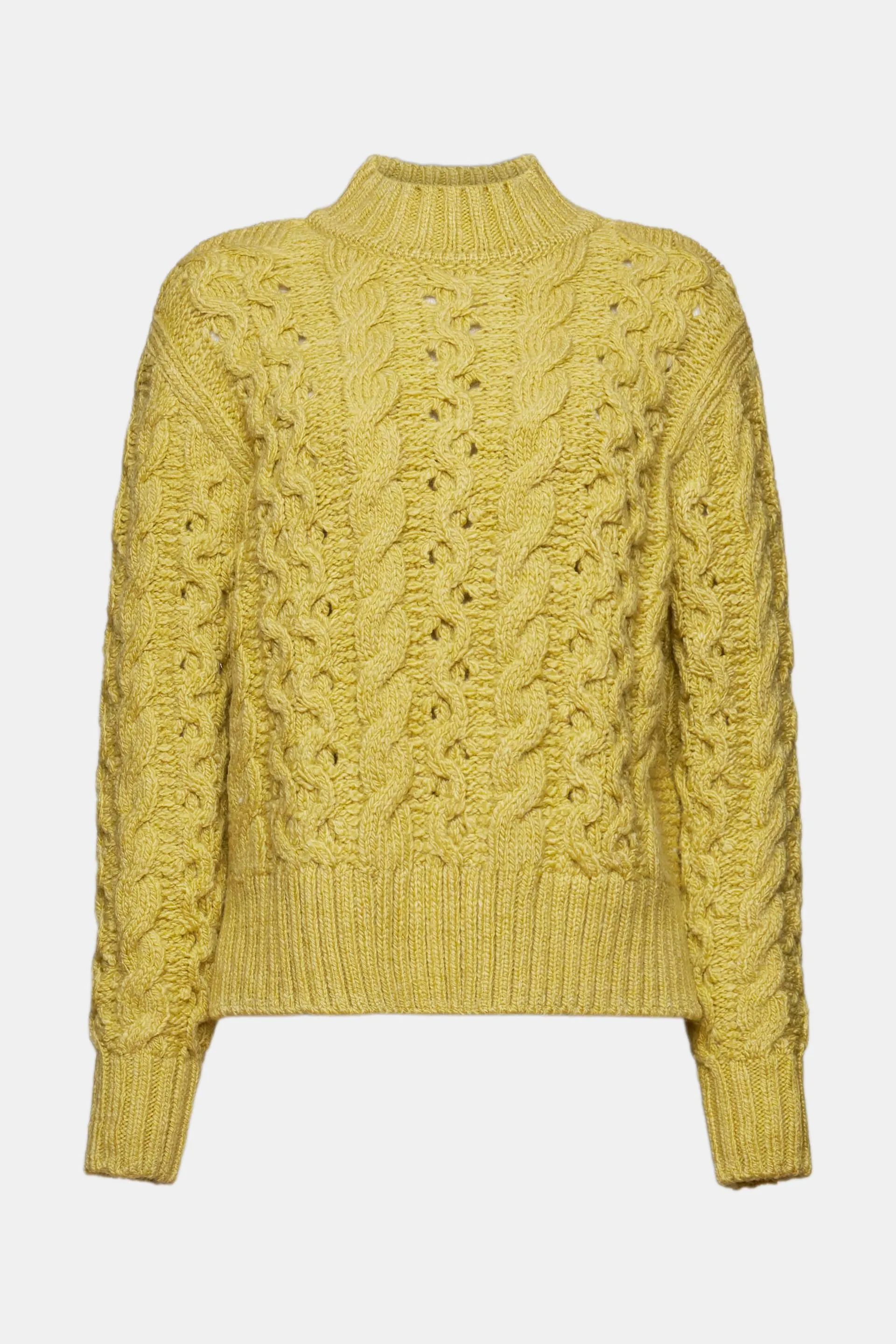 Pullover in misto lana in maglia intrecciata