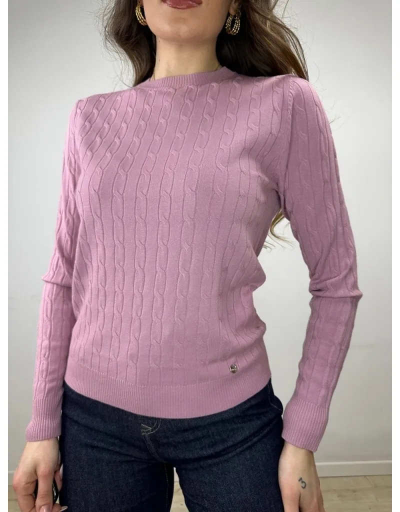 PULLOVER TRECCE SONY ROSA