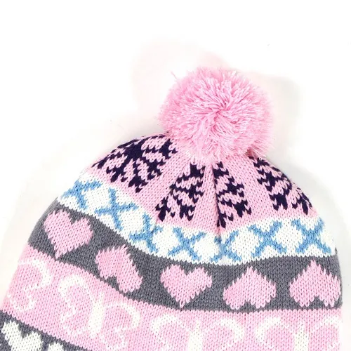 Rebell berretto unisex con treccine e pompon rosa
