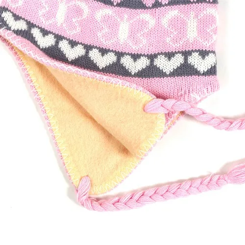 Rebell berretto unisex con treccine e pompon rosa