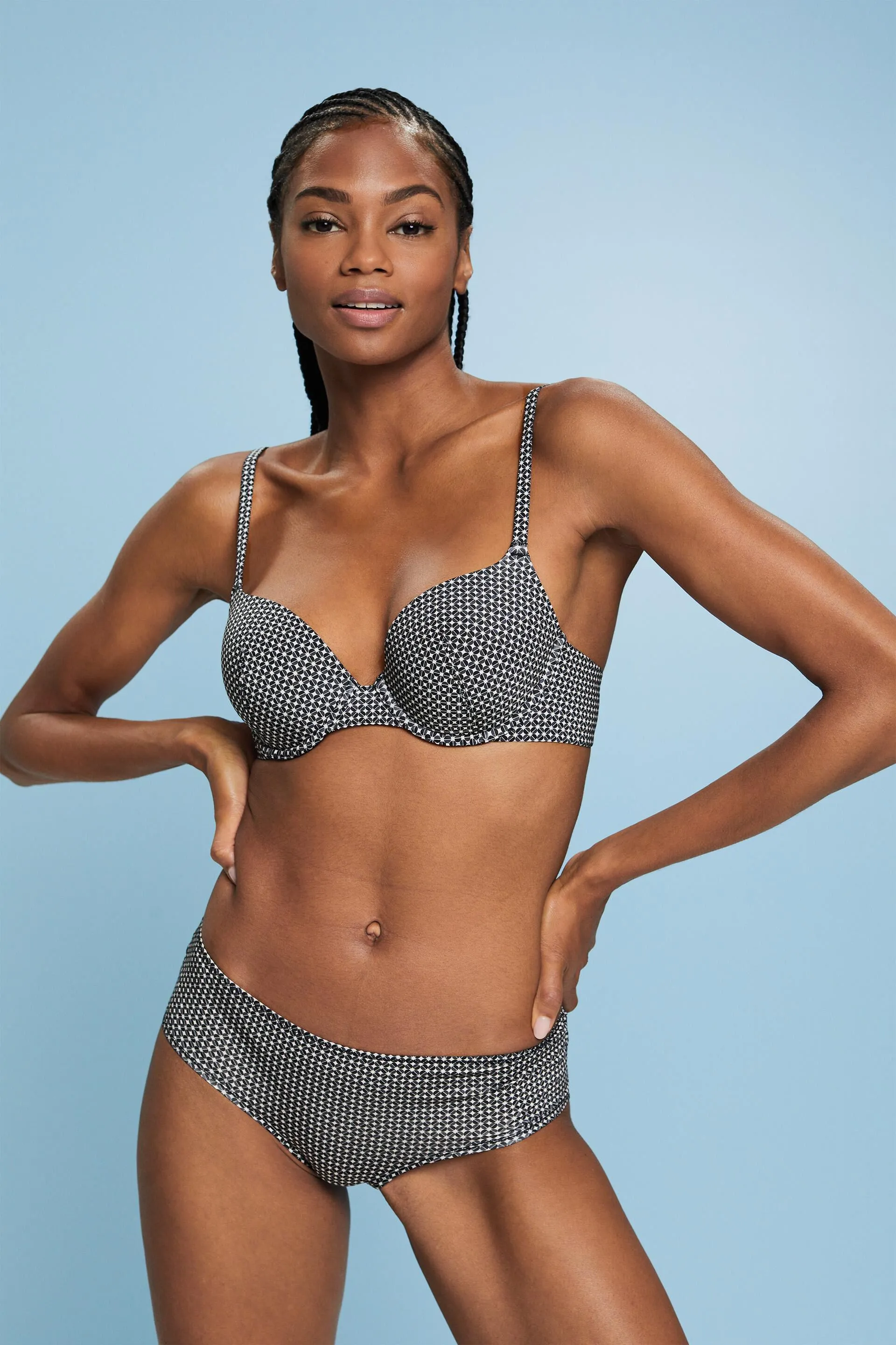 Reggiseno imbottito in microfibra stampato con ferretto