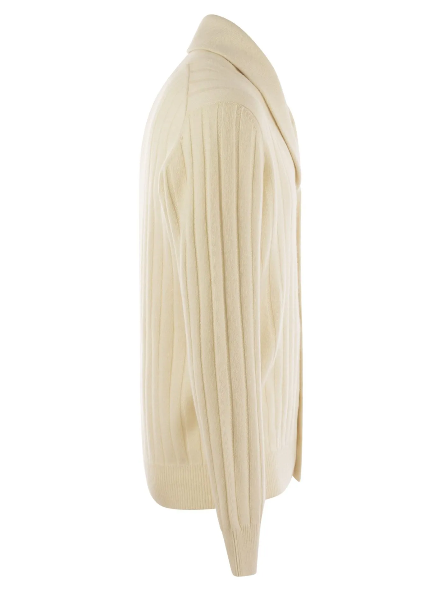 Ribbed cashmere cardigan