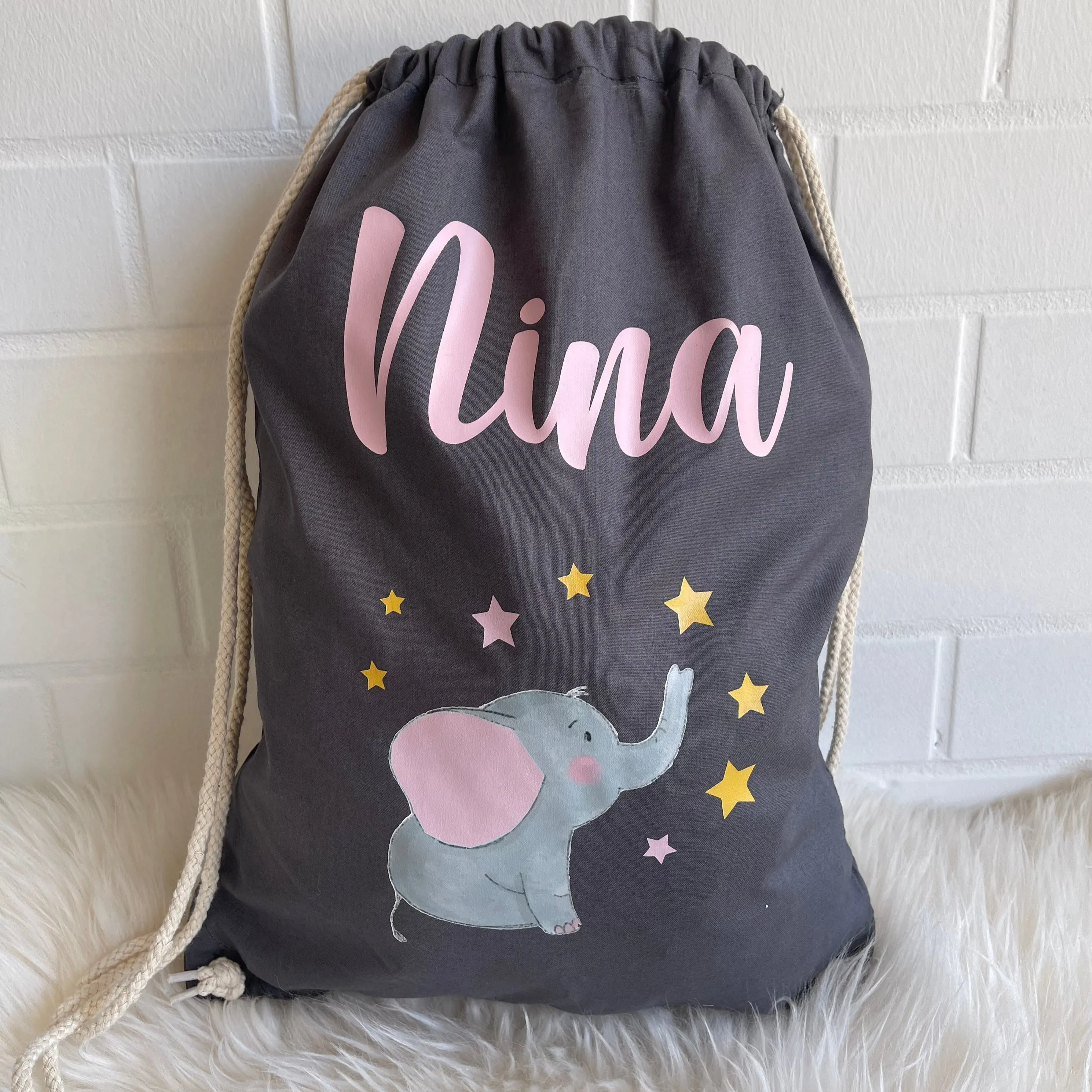 Sacca Zaino cotone baby Elefantino