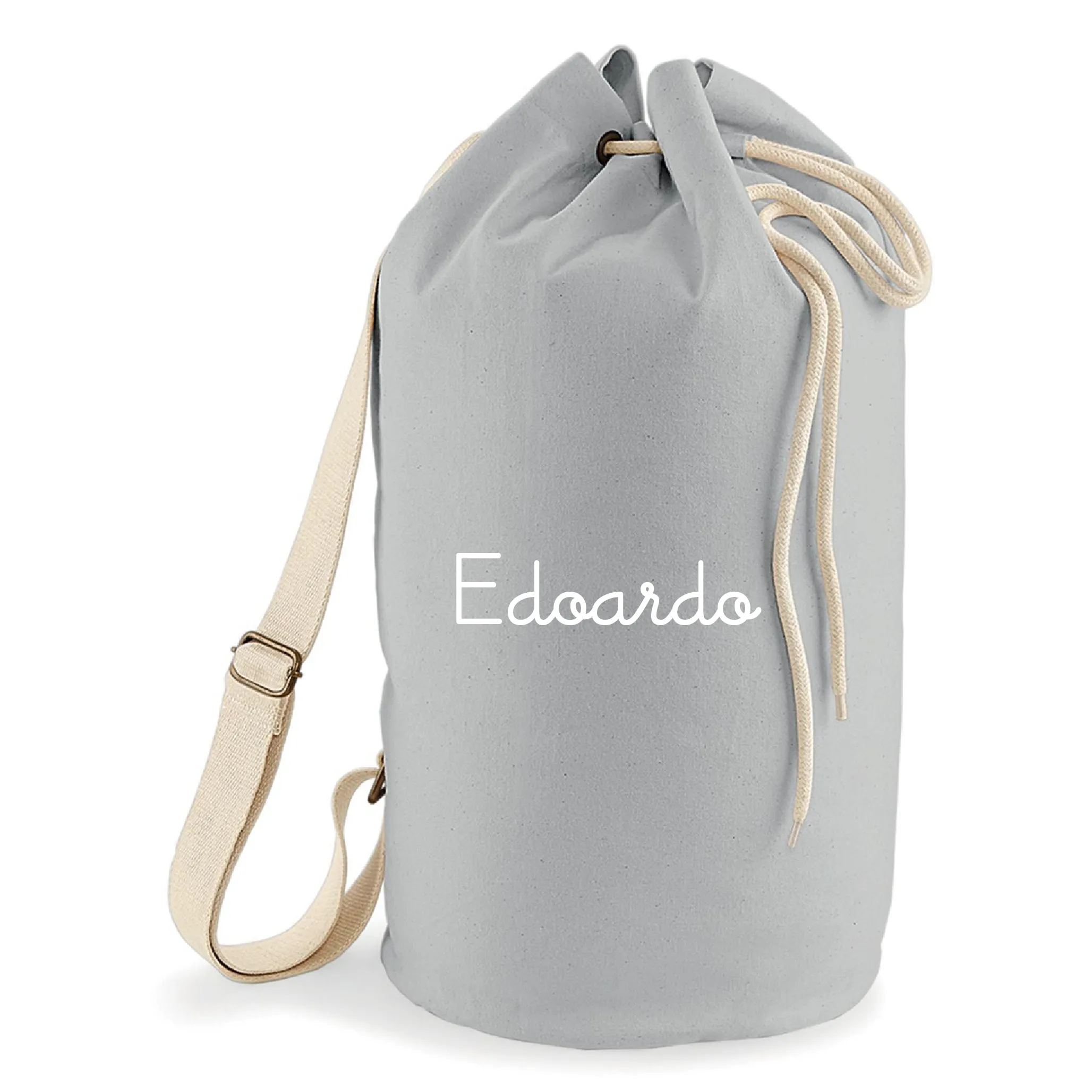 Sacca zaino monospalla in Cotone Canvas organico personalizzabile