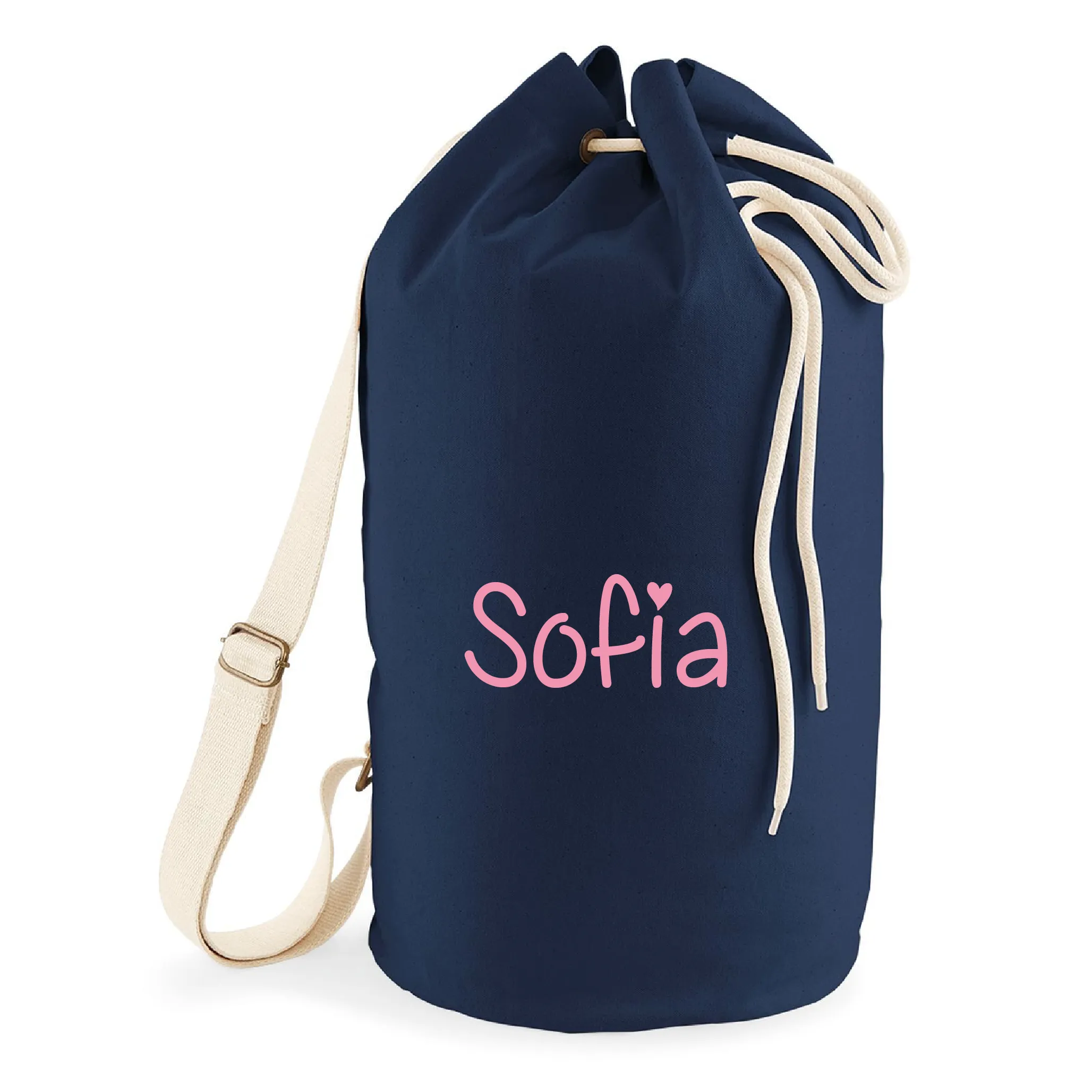Sacca zaino monospalla in Cotone Canvas organico personalizzabile