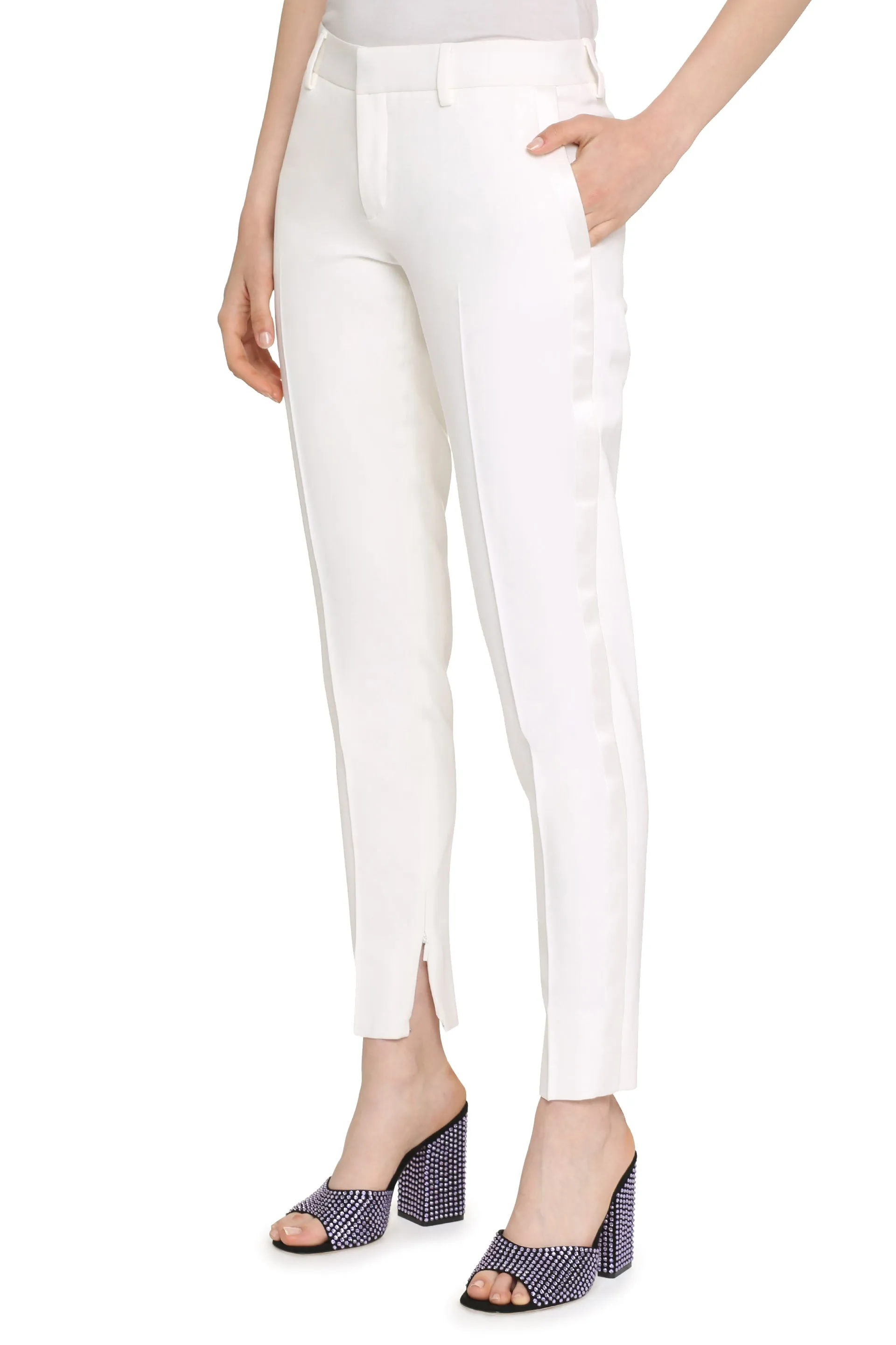 Saint Laurent Pantaloni in lana stretch