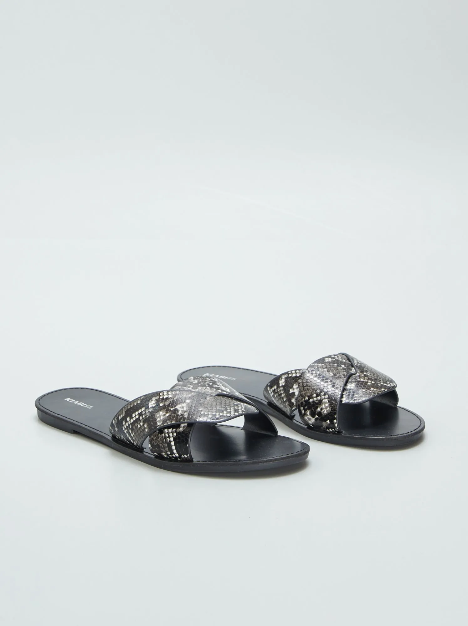 Sandali con stampa 'leopardo' - NERO