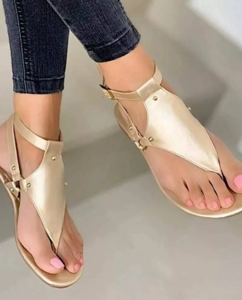 Sandali da donna 2022 Sandali da spiaggia infradito da spiaggia estivi Sandali da gladiatore moda solido Scarpe da donna casual