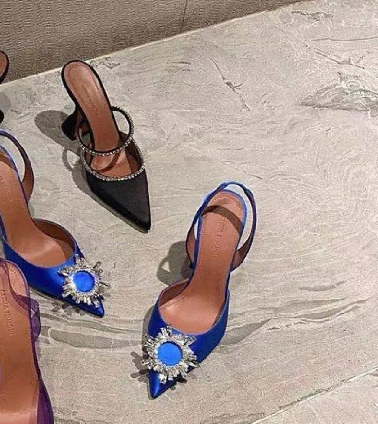 Sandali da donna stile stella Elegante punta a punta Slingback Summer Office Lady Shoes Fashion Tacchi alti Sandali gladiatore W