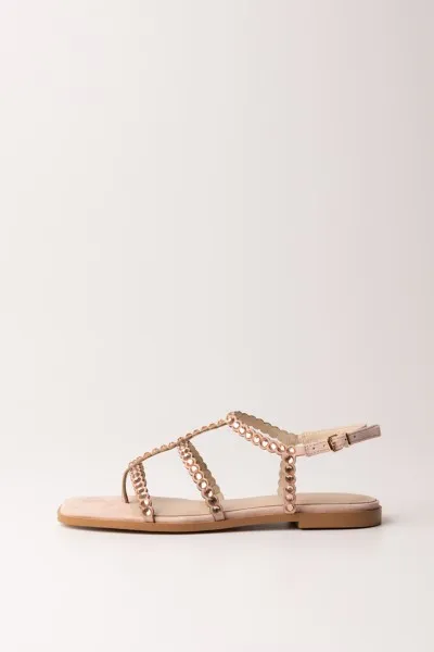 Sandali flat co perline CANDY PEACH